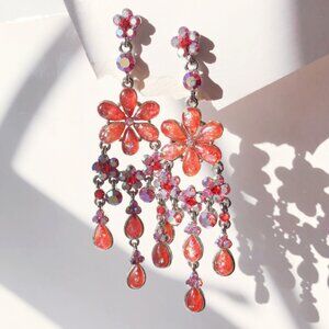 Retro Faux Opal Chandelier Earrings